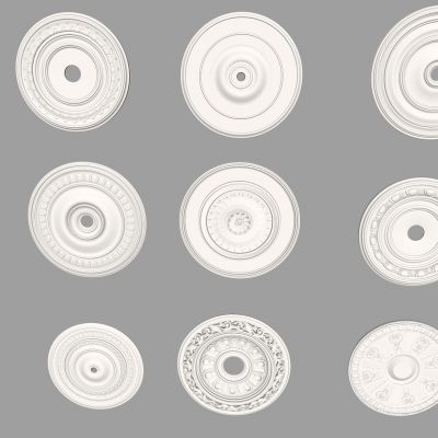 欧式石膏雕花灯盘 水波纹石膏灯盘