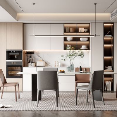 现代简约餐厅暖色调