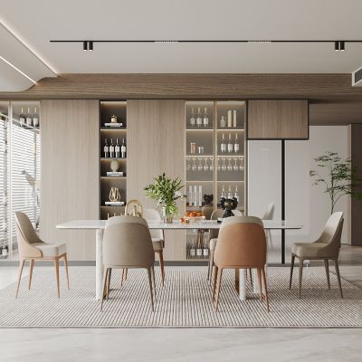 现代简约餐厅暖色调