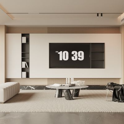 现代极简客餐厅黑白灰