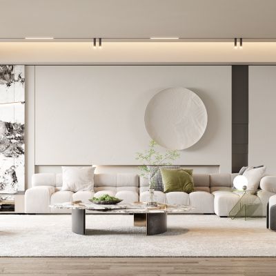 现代极简客餐厅黑白灰