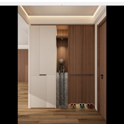 北欧 奶油 中古风 回旋镖 鞋柜 入户端景 玄关