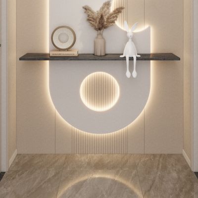 奶油 简约风 弧形灯带 走廊端景 玄关