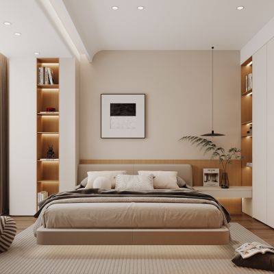 现代卧室，卧室