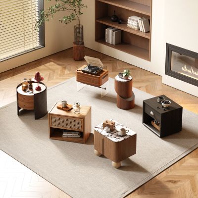 侘寂中古风床头柜 实木床头柜 成品床头柜