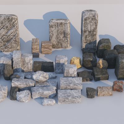 现代石头石块岩石