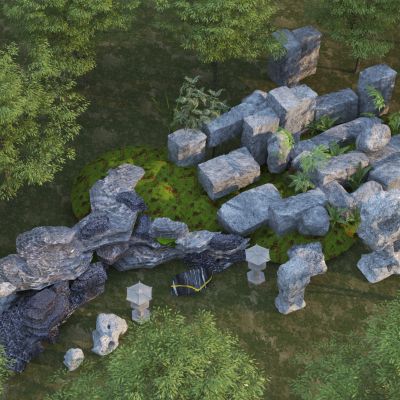 现代景观石头组合