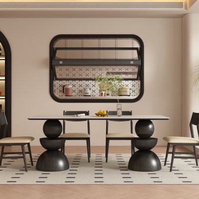 中古风法式餐厅 餐桌椅