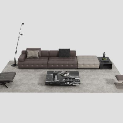 意式皮沙发茶几组合