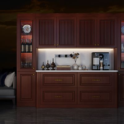 原木风餐边柜酒柜