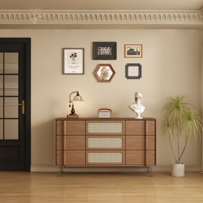 中古风法式餐厅背景墙