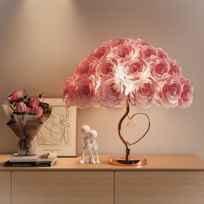 现代花瓣台灯 奶油风台灯 装饰台灯 氛围感摆件组合