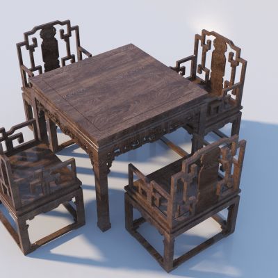 中式餐桌椅 方桌 八仙桌