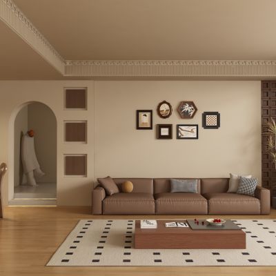 复古中古风客厅  沙发