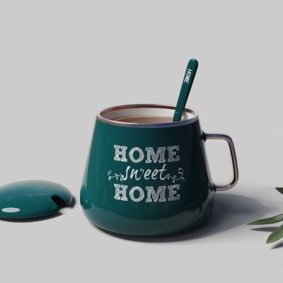 杯子陶瓷复古马克杯带盖轻奢