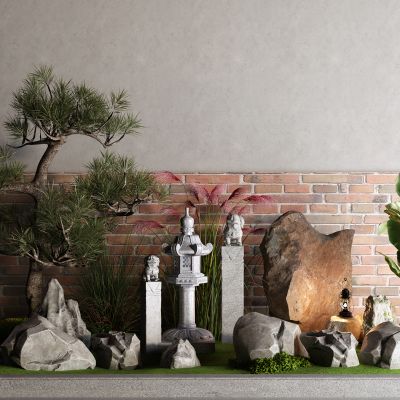 中式景观小品 松树