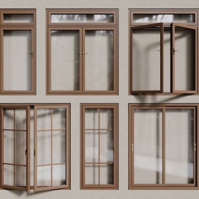 现代窗户  铝合金窗户 平开窗 落地窗