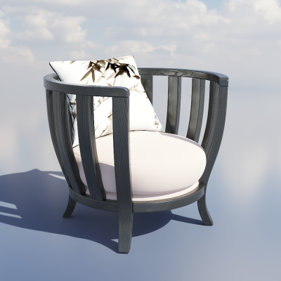 新中式椅子 户外椅 木椅3d