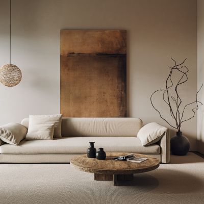 侘寂风三人沙发