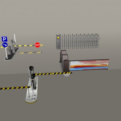 伸缩门 收费杆 闸口 安检口 岗亭 隔离带 自动门