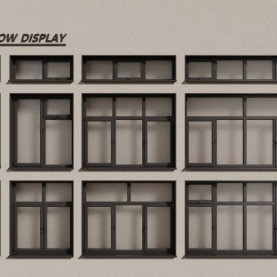 现代窗户  铝合金窗户 平开窗 落地窗