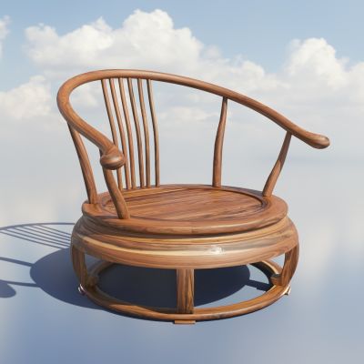 新中式椅子 户外椅 木椅3d