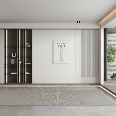 现代书房背景墙