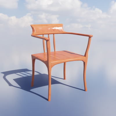 新中式椅子 户外椅 木椅3d