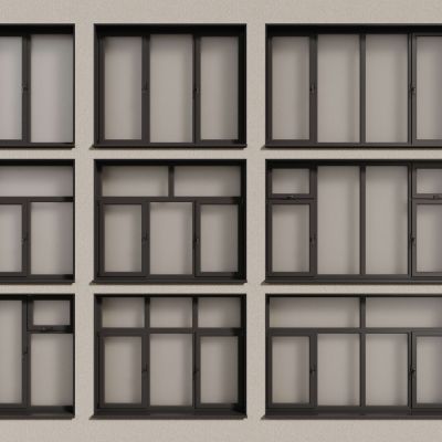 现代窗户  铝合金窗户 平开窗 落地窗