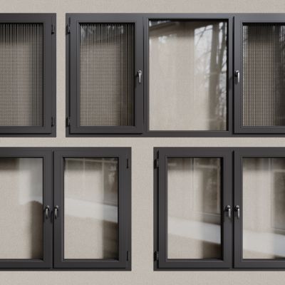 现代窗户  铝合金窗户 平开窗 落地窗