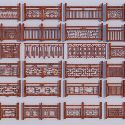 中式栅栏 古建筑栏杆栏