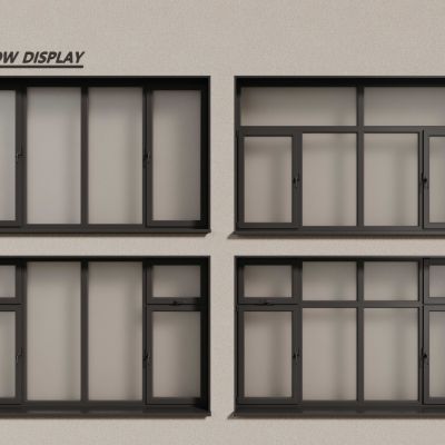 现代窗户  铝合金窗户 平开窗 落地窗