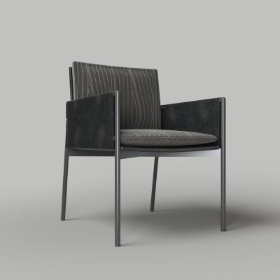 现代皮革休闲靠背椅餐椅单椅