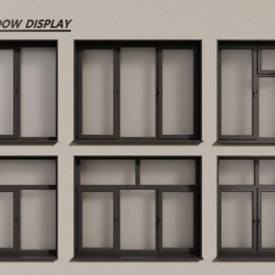 现代窗户  铝合金窗户 平开窗 落地窗