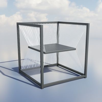 新中式椅子 户外椅 木椅3d