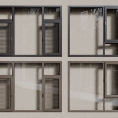 现代窗户  铝合金窗户 平开窗 落地窗