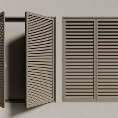 现代窗户  百叶窗 平开百叶窗