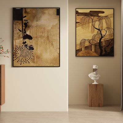 复古中古风装饰画挂画 