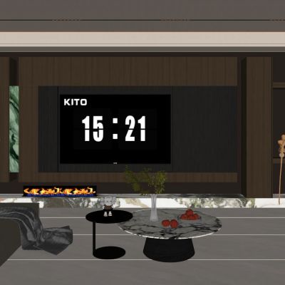 意式 轻奢风 内嵌电视 玄关 无主灯 客厅 电视墙