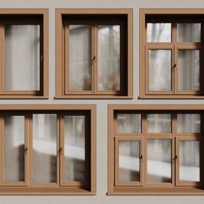 现代原木窗户
