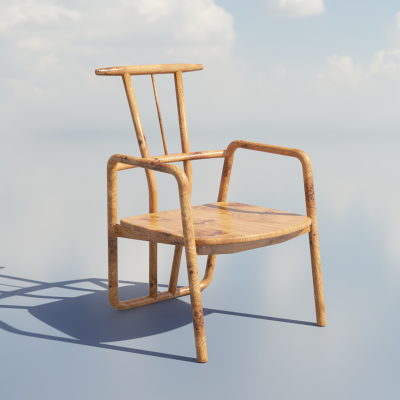 新中式椅子 户外椅 木椅3d
