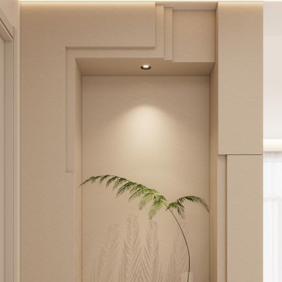 意式 奶油风 斯卡帕叠级 造景 入户端景 玄关