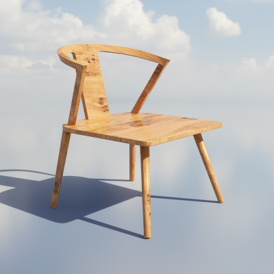 新中式椅子 户外椅 木椅3d