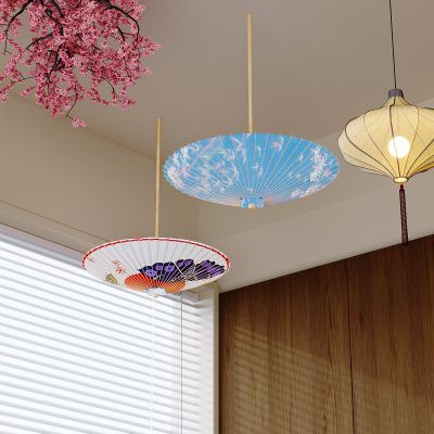 新中式吊灯 中国风布艺竹伞灯 油纸伞灯