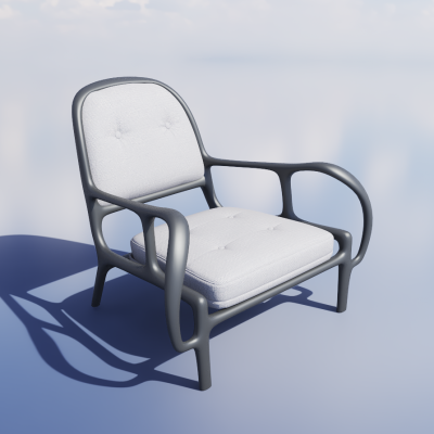 新中式椅子 户外椅 木椅3d