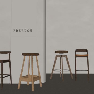 吧台椅吧凳高脚凳 实木靠背吧台椅