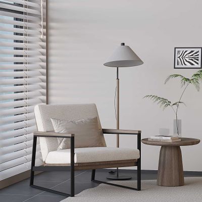 北欧懒人沙发椅 意式铁艺休闲椅 落地台灯边几圆几