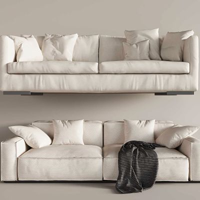 奶油风沙发抱枕 实木直排模块沙发
