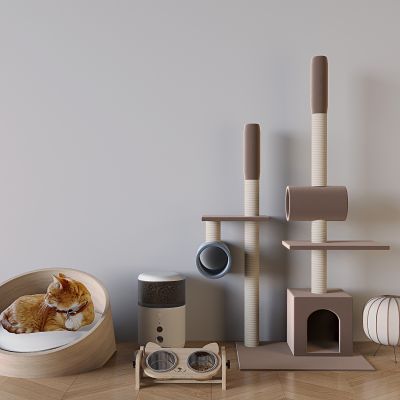 猫窝猫咪睡觉沙发 喂食器猫粮猫爬架 