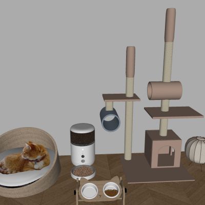 猫窝猫咪睡觉沙发 喂食器猫粮猫爬架 